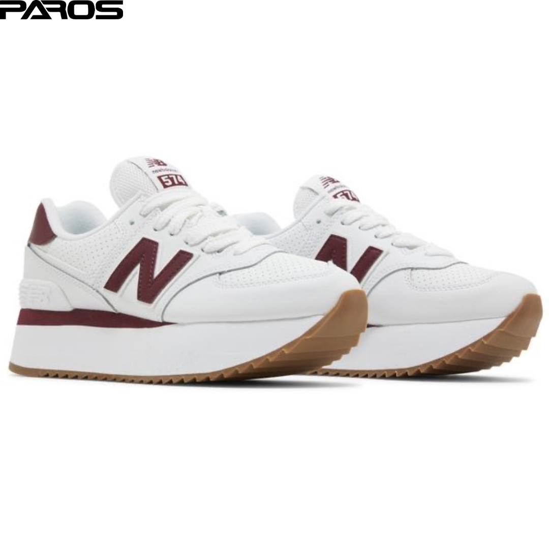 New Balance 574+ 'White Burgundy
