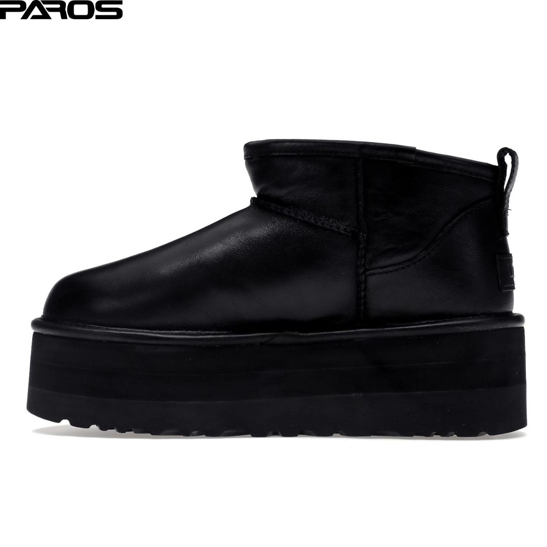 UGG Classic Ultra Mini Platform Boot Black Leather