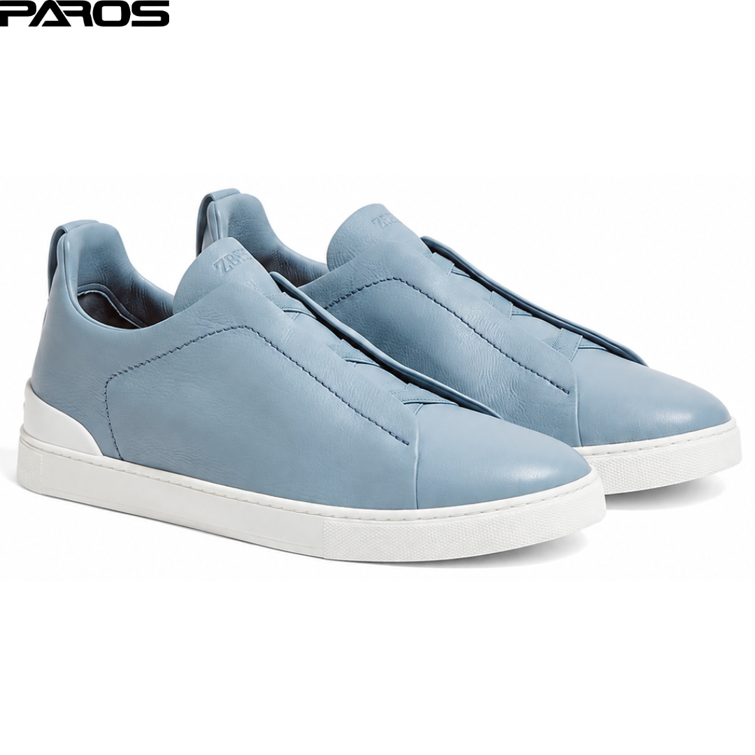 ZEGNA Triple Stitch SECONDSKIN Leather “Light Blue”