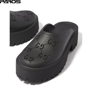 Gucci Perforated Rubber Platform Sandal 'Black'