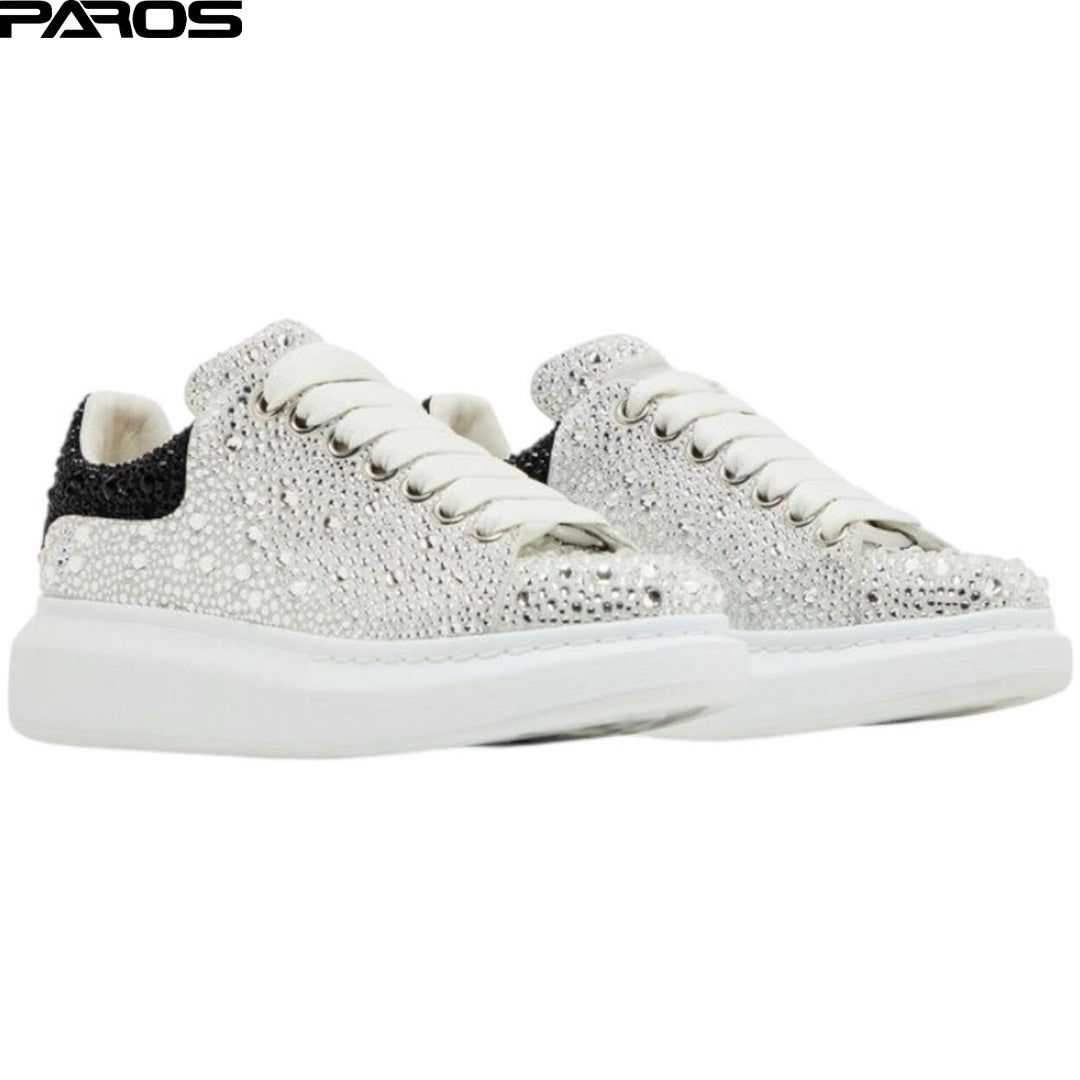 Alexander McQueen Oversized Sneaker 'White Black Crystal'