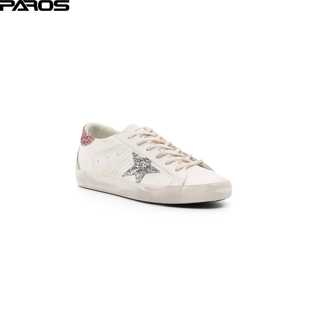 Golden Goose Super-Star – White / Pink / Grey (Glitter Star)