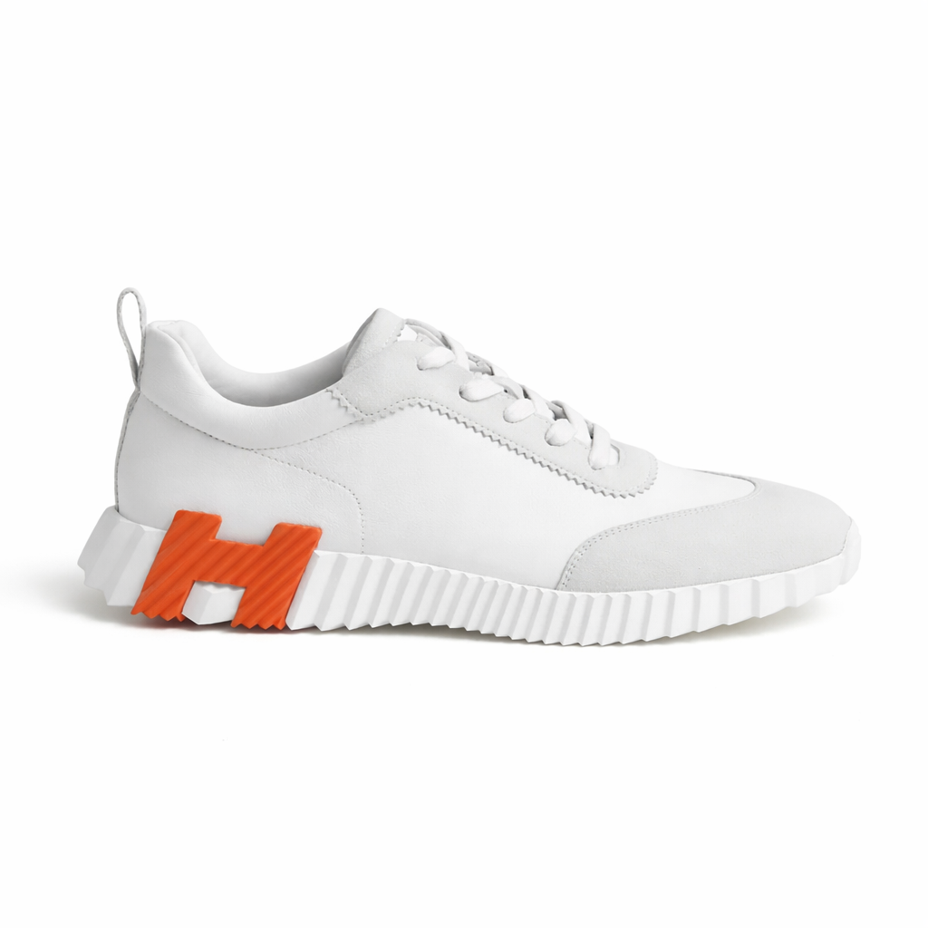 Hermès Bouncing 'White / Orange H Sole'