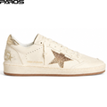 Golden Goose Ball Star in white leather with crystal star and metallic heel tab