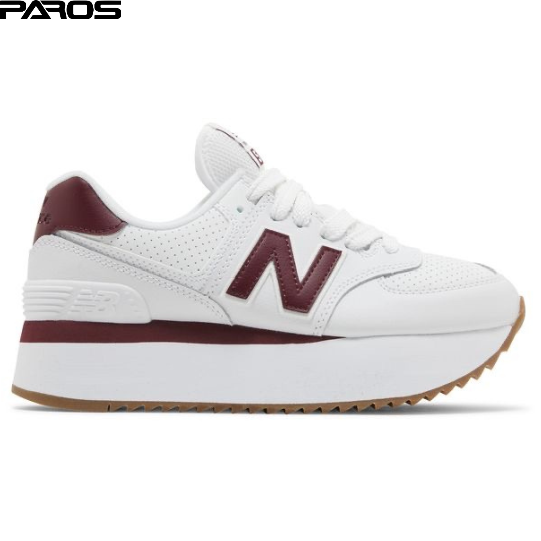New Balance 574+ 'White Burgundy