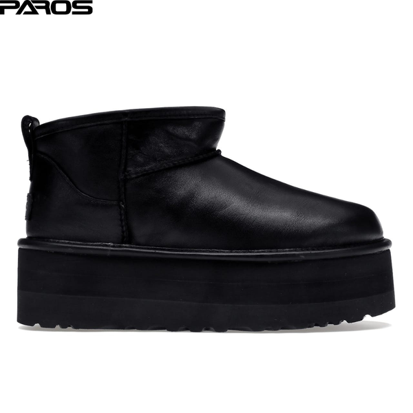UGG Classic Ultra Mini Platform Boot Black Leather