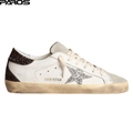 Golden goose Super-Star with silver star and brown glitter heel tab