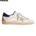 Golden goose Super-Star with suede star and blue heel tab
