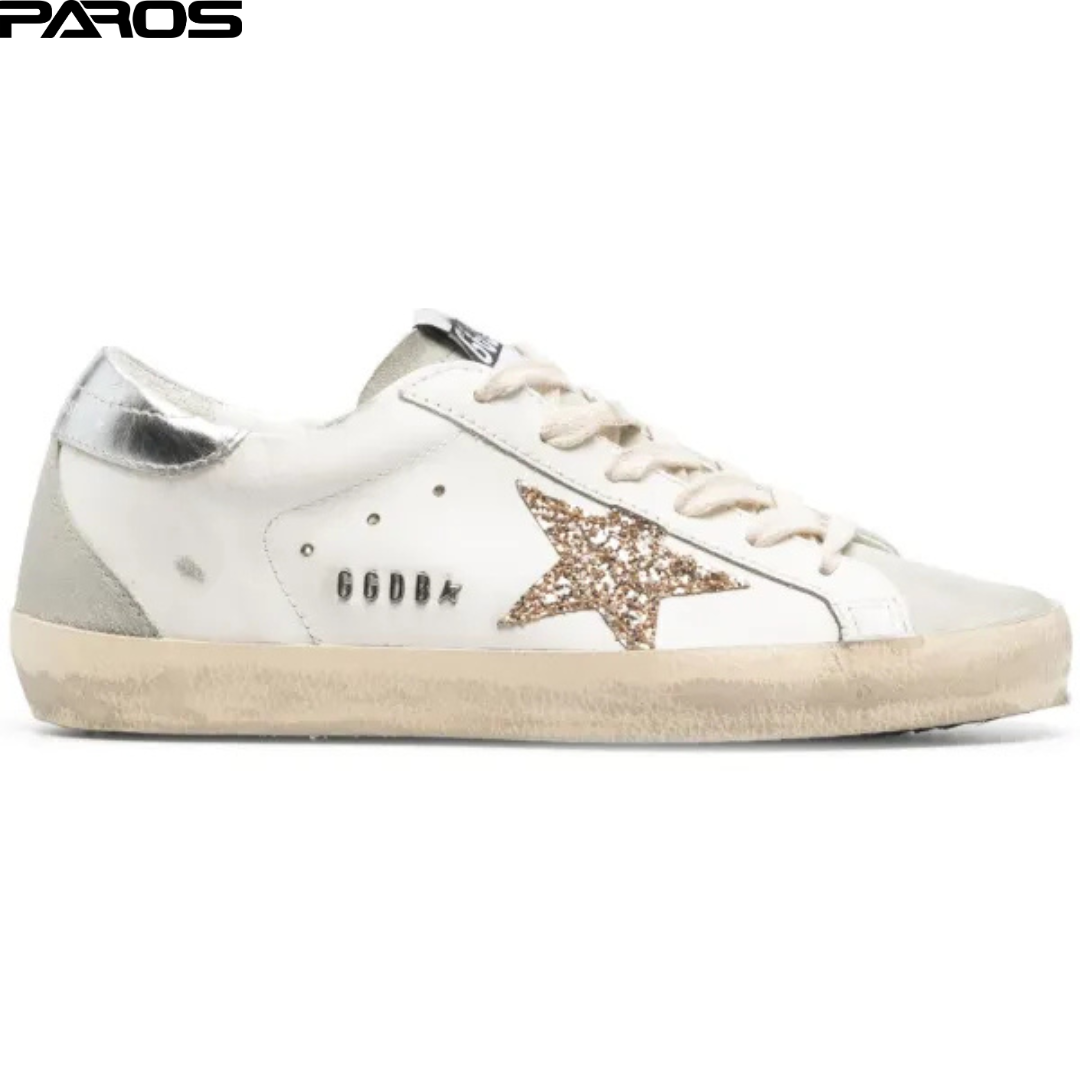 Golden Goose Superstar Leather Glitter Low-Top Sneakers