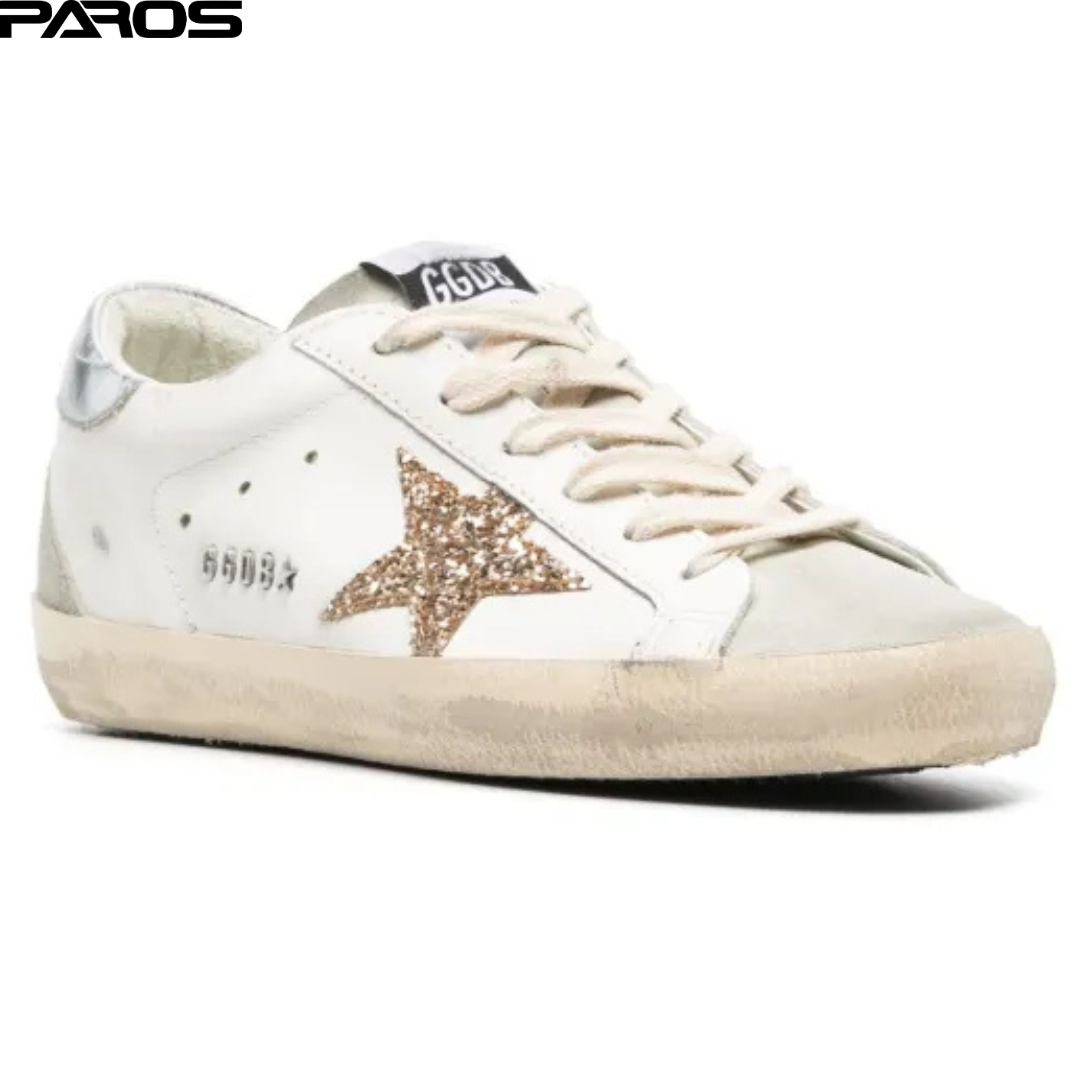 Golden Goose Superstar Leather Glitter Low-Top Sneakers