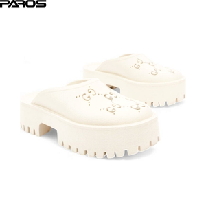 Gucci Elea Perforated Rubber Platform Mule 'White'