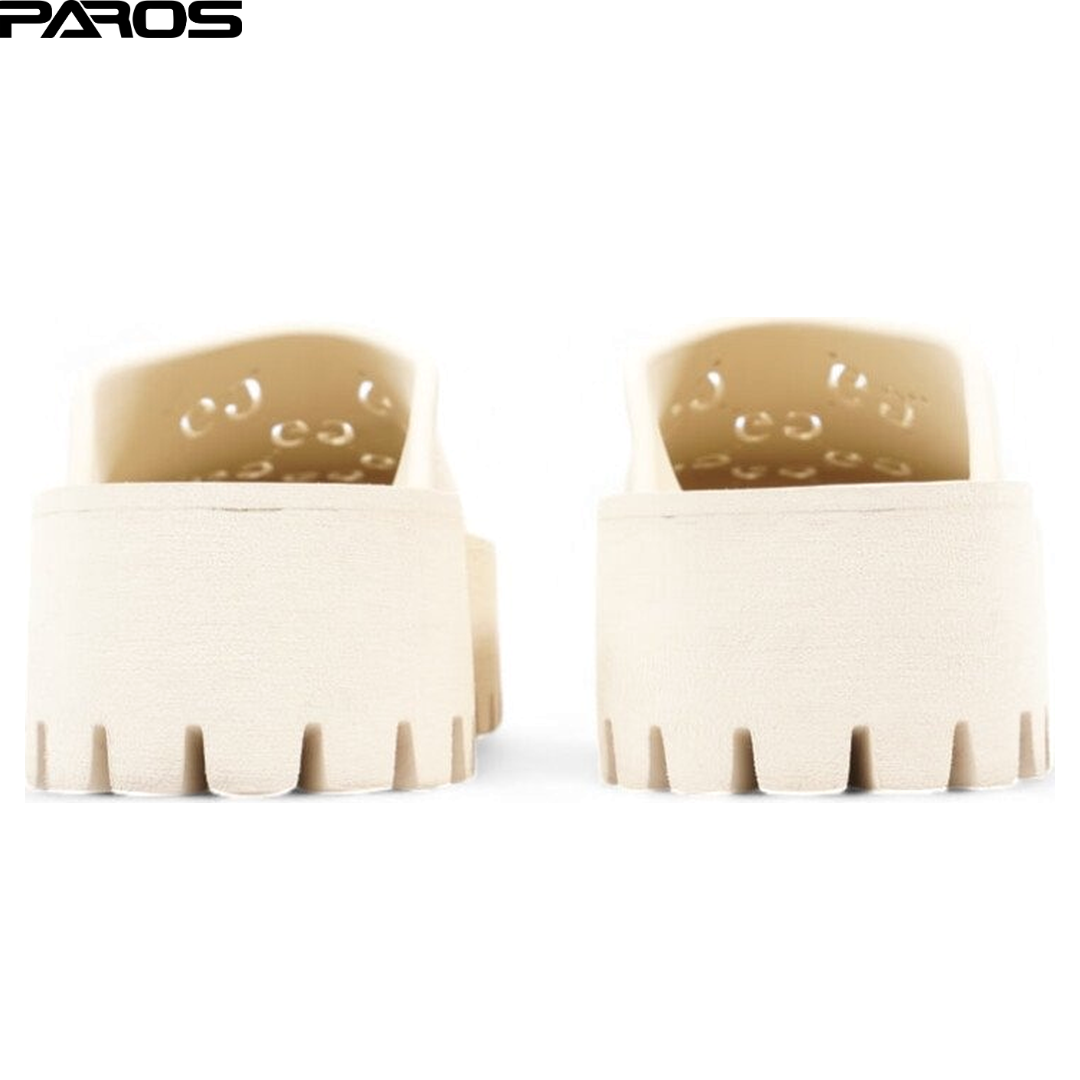Gucci Elea Perforated Rubber Platform Mule 'White'