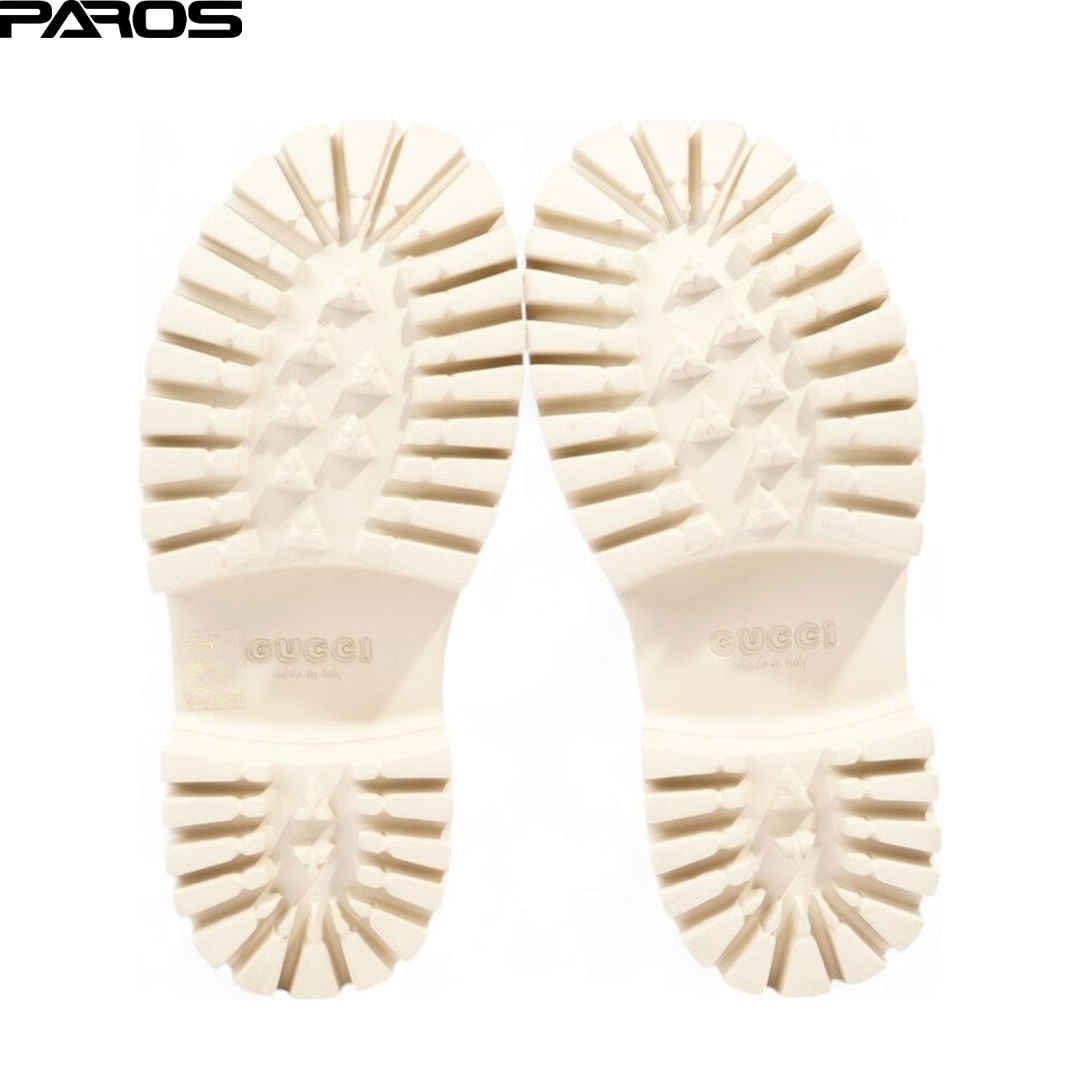 Gucci Elea Perforated Rubber Platform Mule 'White'