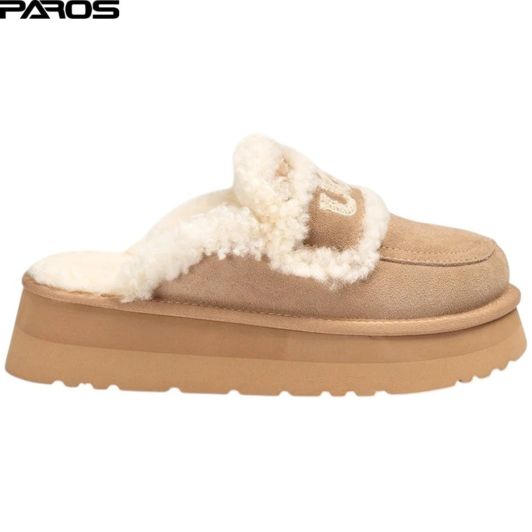 UGG Chloe Fluffy Platform Scuff 'Sand'