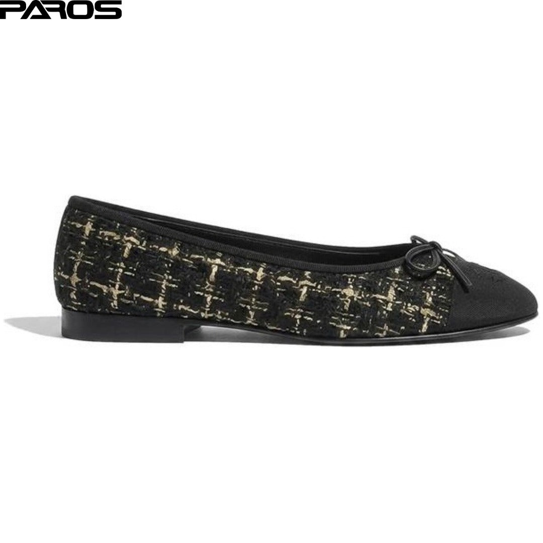 Chanel Classic Ballerinas 'Black Gold Tweed'