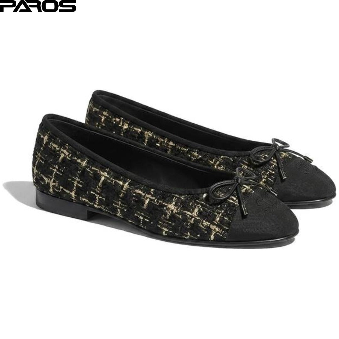 Chanel Classic Ballerinas 'Black Gold Tweed'