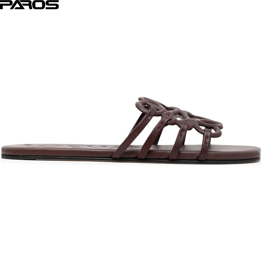 Loewe Petal Anagram Slide 'Dark Burgundy'