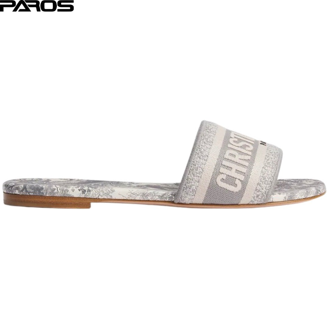 Dior Dway Slide 'Grey Toile de Jouy'
