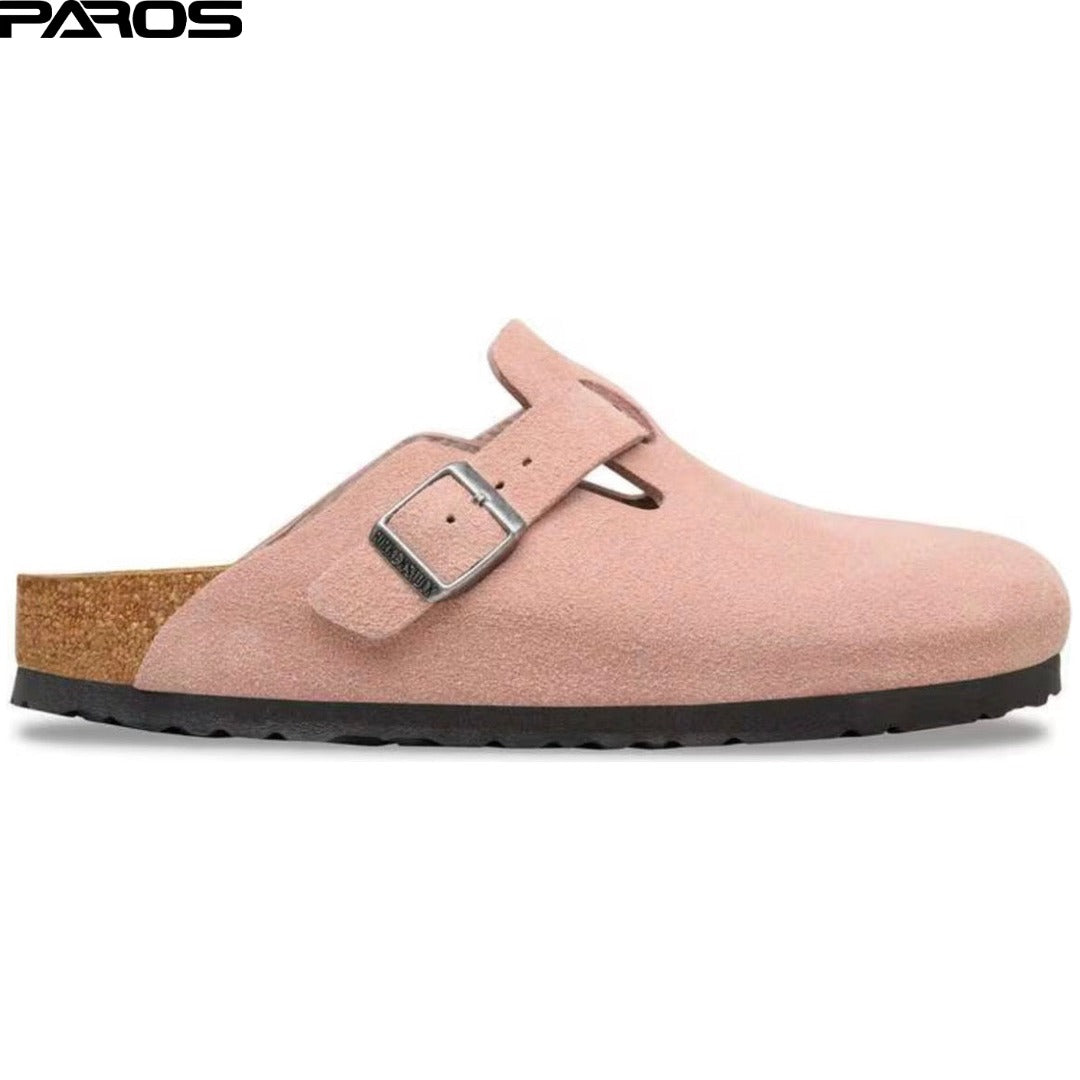 Birkenstock Boston Soft Footbed Suede Leather 'Antique Pink Clay'
