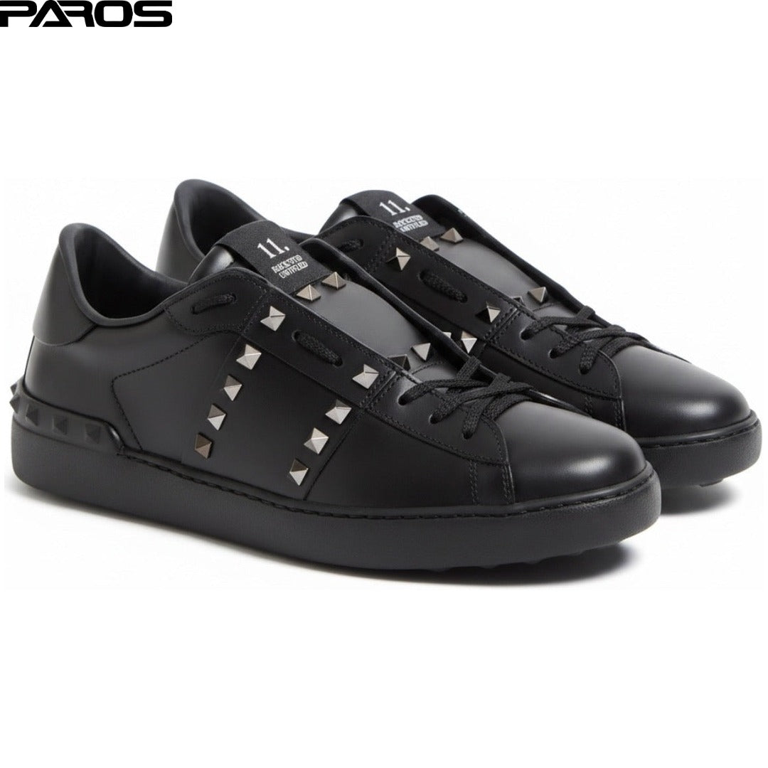 Valentino Rockstud Untitled Sneaker 'Black Calfskin'