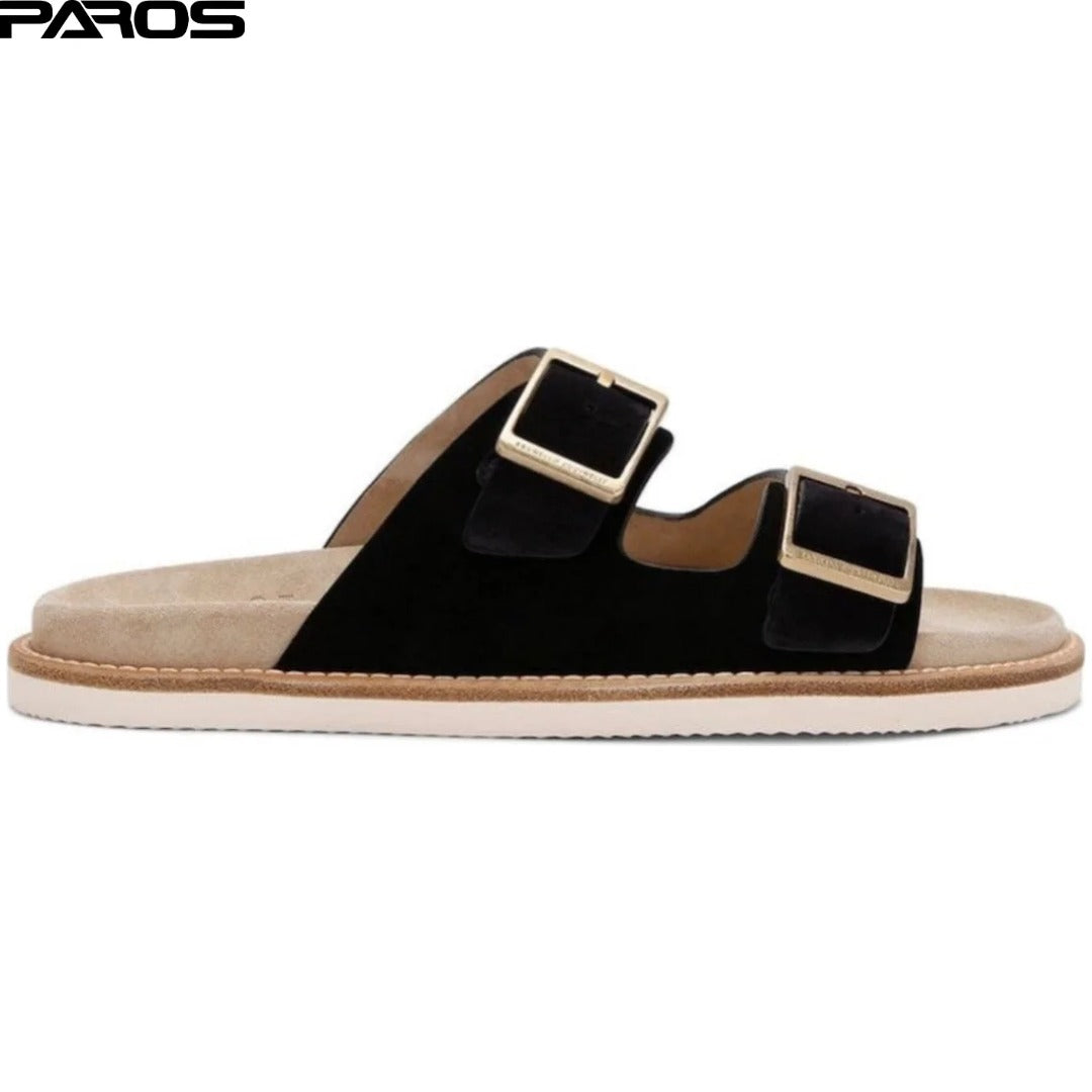 Brunello Cucinelli Suede Double-Strap Sandals 'Black'