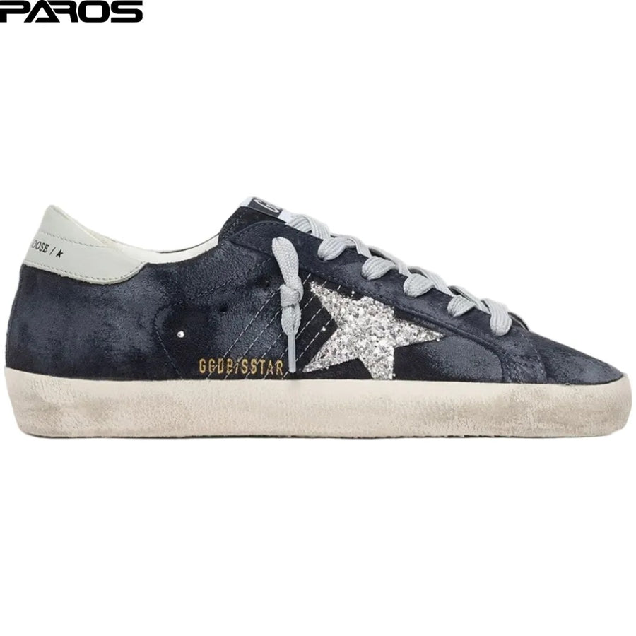 Golden Goose Super-Star 'Blue Suede Silver Glitter'