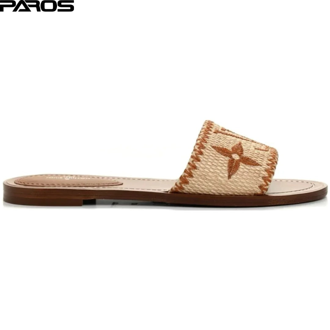 Louis Vuitton Lock It Flat Mule 'Raffia'