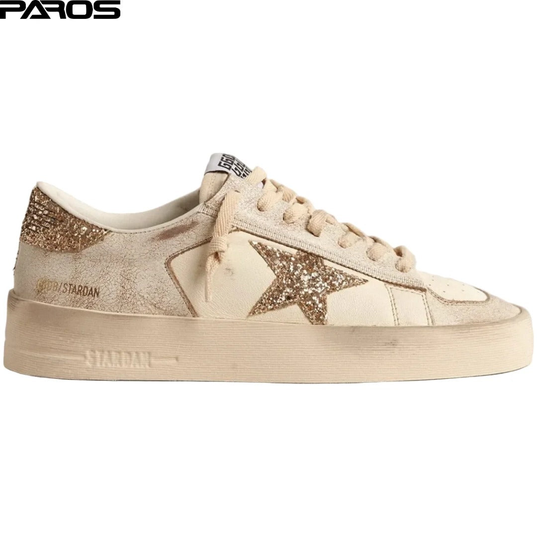Golden Goose Stardan 'Ecru Gold Glitter'