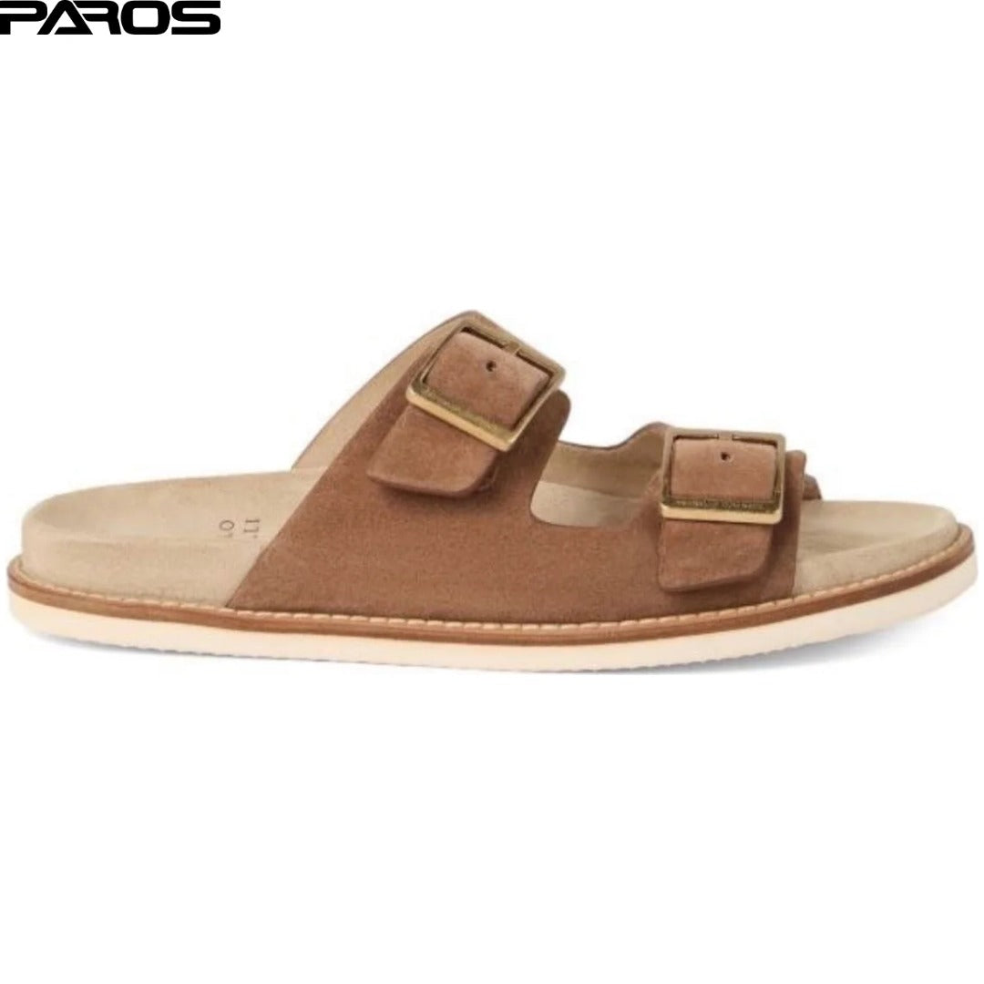 Brunello Cucinelli Suede Double-Strap Sandals 'Beige'