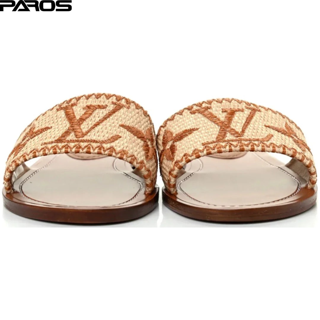 Louis Vuitton Lock It Flat Mule 'Raffia'
