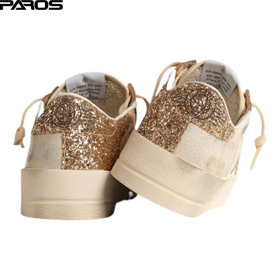 Golden Goose Stardan 'Ecru Gold Glitter'