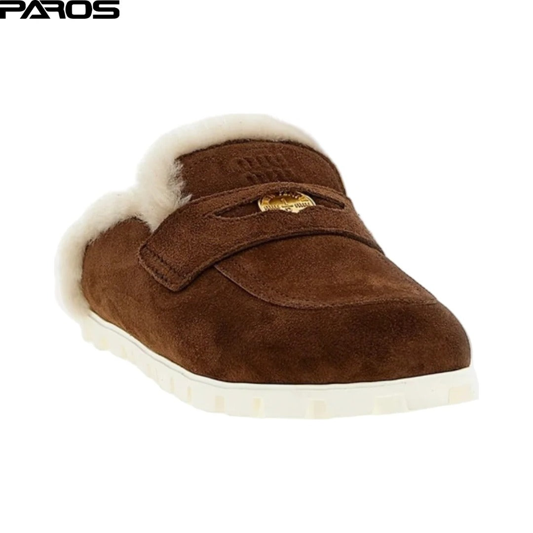 Miu Miu Suede Mules 'Cocoa Brown'