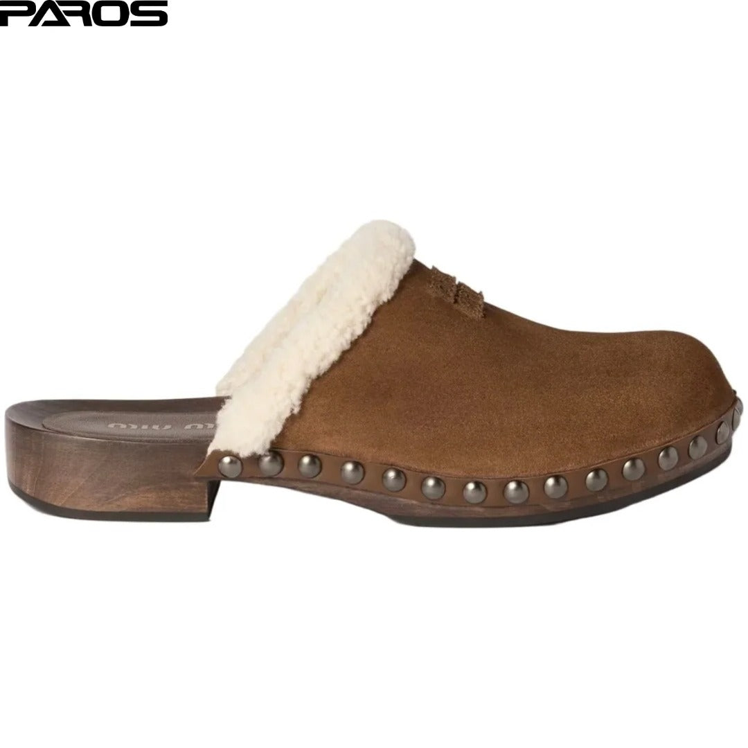 Miu Miu Suede Clogs 'Cocoa Brown'