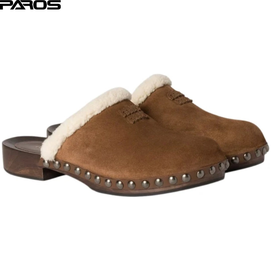 Miu Miu Suede Clogs 'Cocoa Brown'