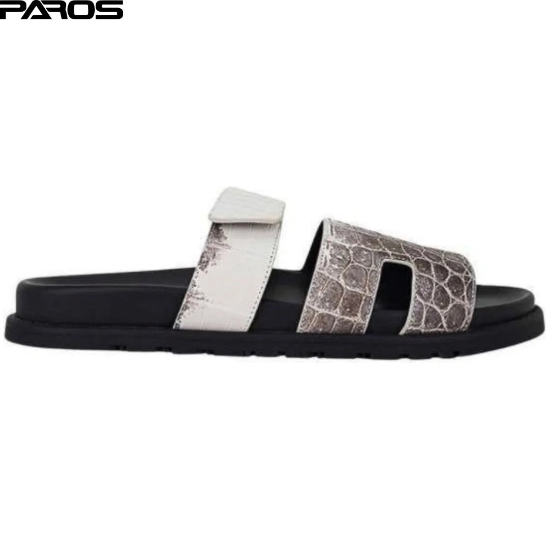 Hermès Chypre Sandal 'Himalaya Crocodile'