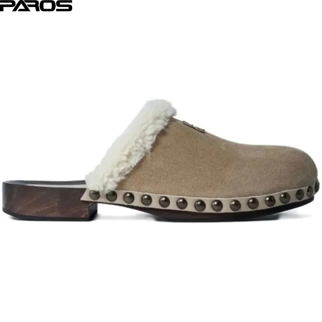 Miu Miu Suede Clogs 'Beige'