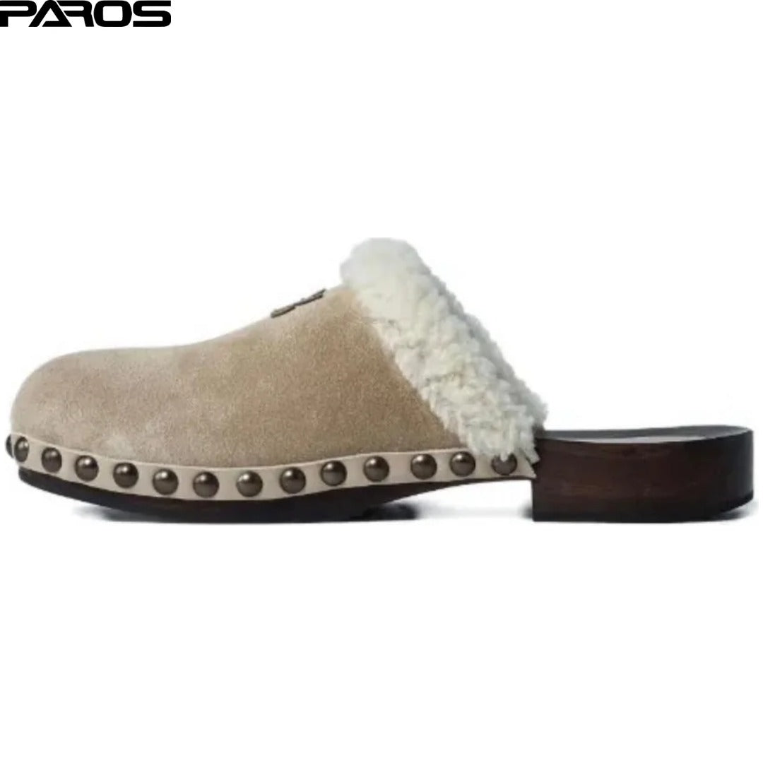 Miu Miu Suede Clogs 'Beige'