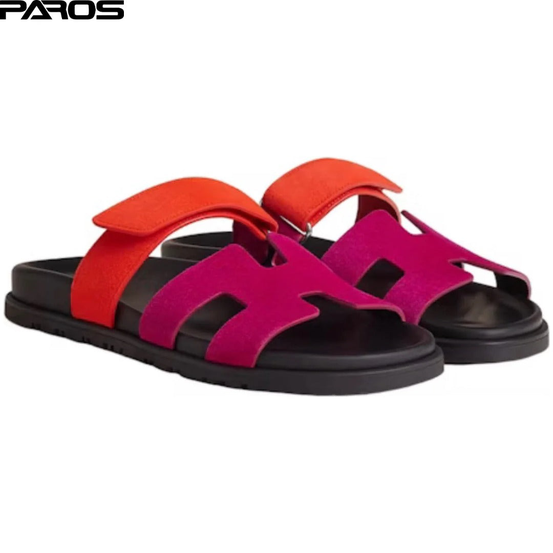 Hermès Chypre Sandal 'Black Orange Pink'
