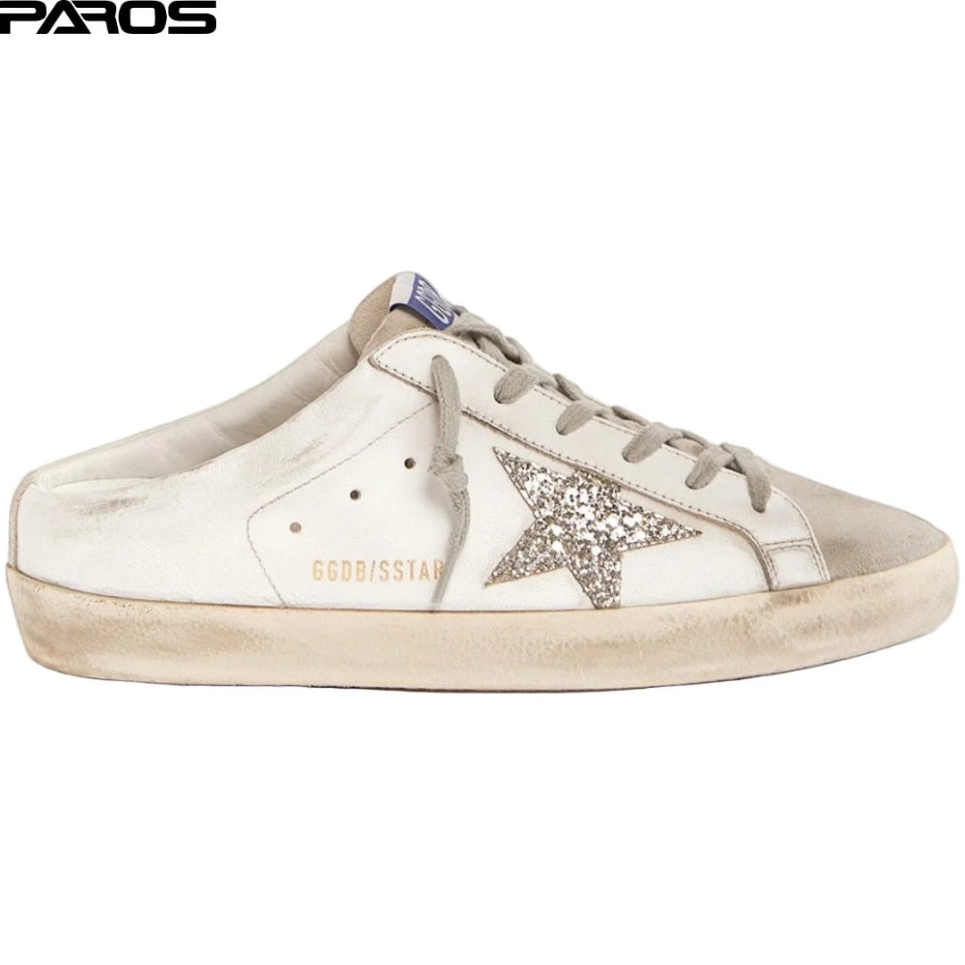 Golden Goose Super-Star Sabot 'Platinum Glitter'