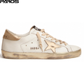 Golden Goose Super-Star with gold sparkle foxing and lettering