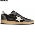 Golden Goose Ball Star in glitter with leather star and metallic leather heel tab