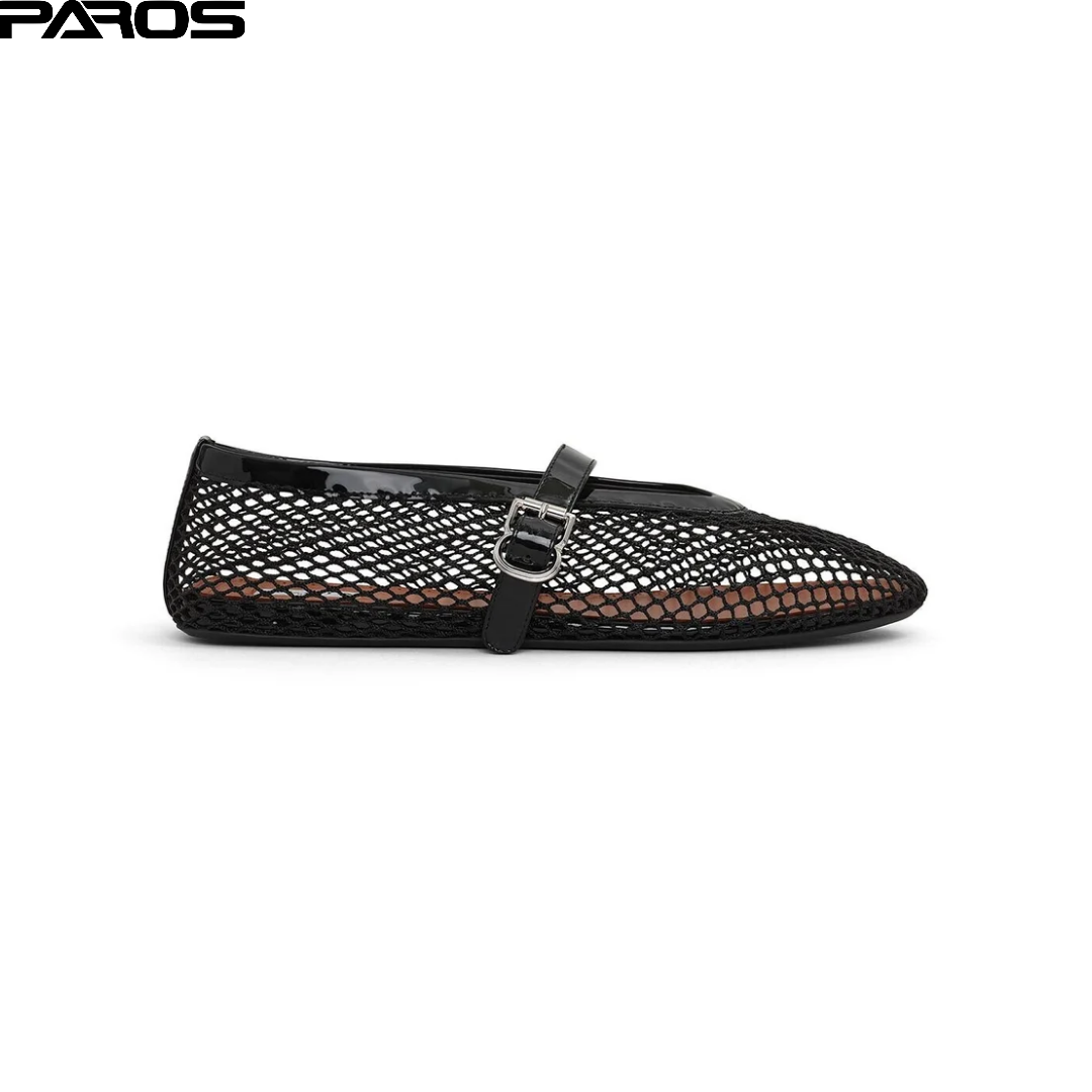 Alaïa Ballet Flats in Fishnet 'Black'