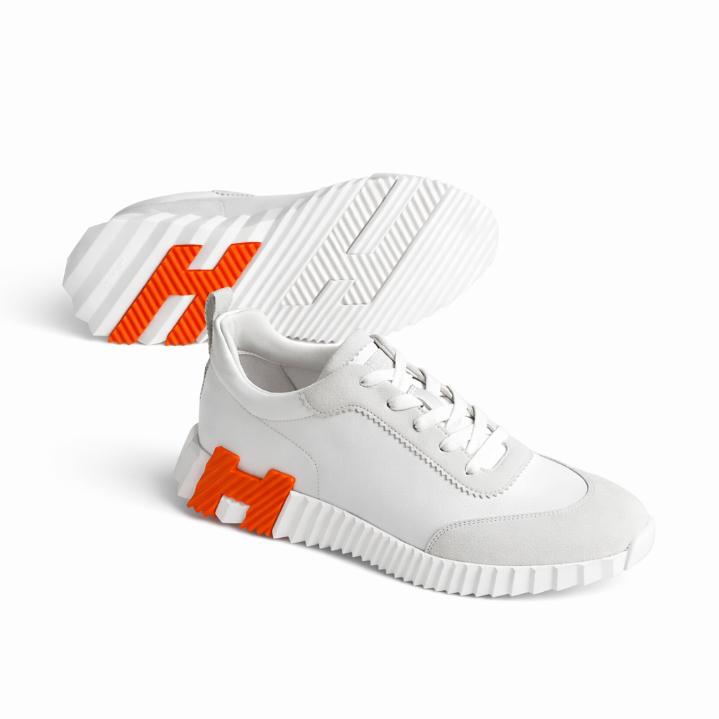 Hermès Bouncing 'White / Orange H Sole'