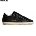 Golden goose Super-Star in black nappa with black star and glitter heel tab