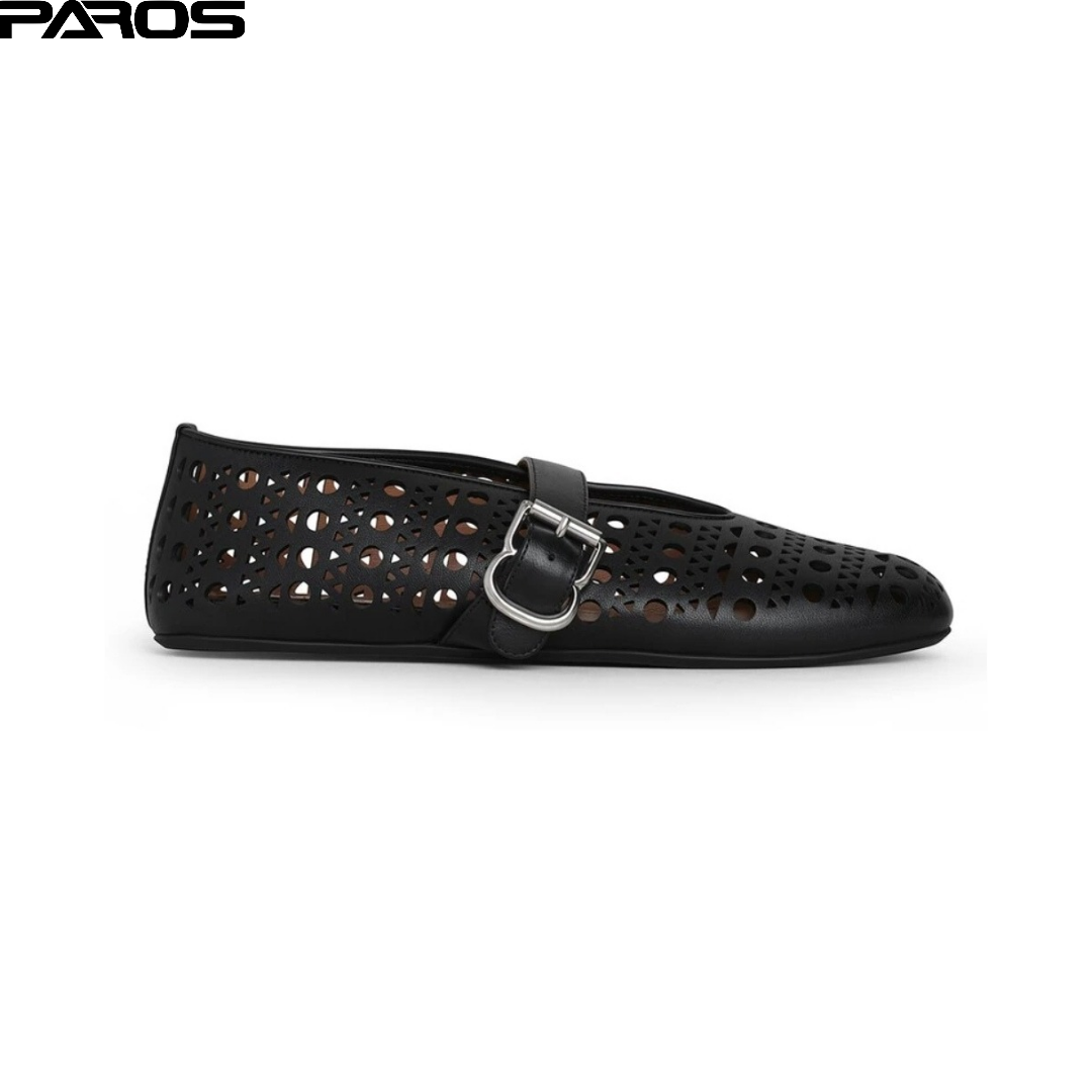 Alaïa Ballet Flats in Vienne Lambskin 'Black'